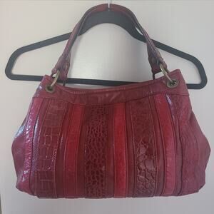 Relic Red Patent Leather Patchwork Hobo Shoulder Bag Retro Y2K Purse